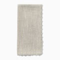 Knotted Edge Cotton Napkin | Natural with White Trim