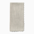 Knotted Edge Cotton Napkin | Natural with White Trim