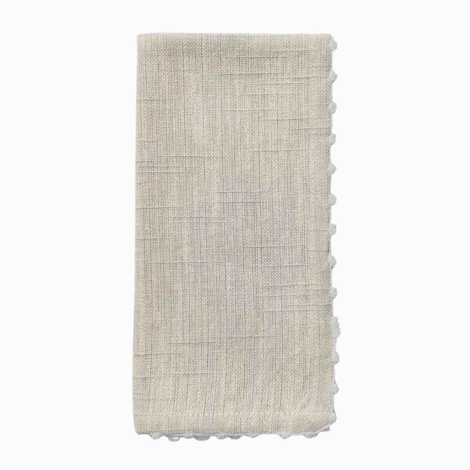 Knotted Edge Cotton Napkin | Natural with White Trim