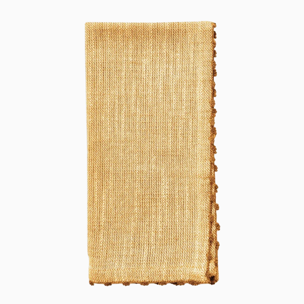 Knotted Edge Cotton Napkin | Ochre with Ochre Trim