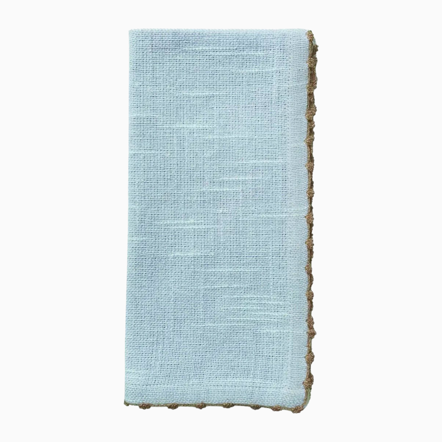 Knotted Edge Cotton Napkin | Blue with Natural Trim