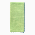Knotted Edge Cotton Napkin | Green with Blue Trim