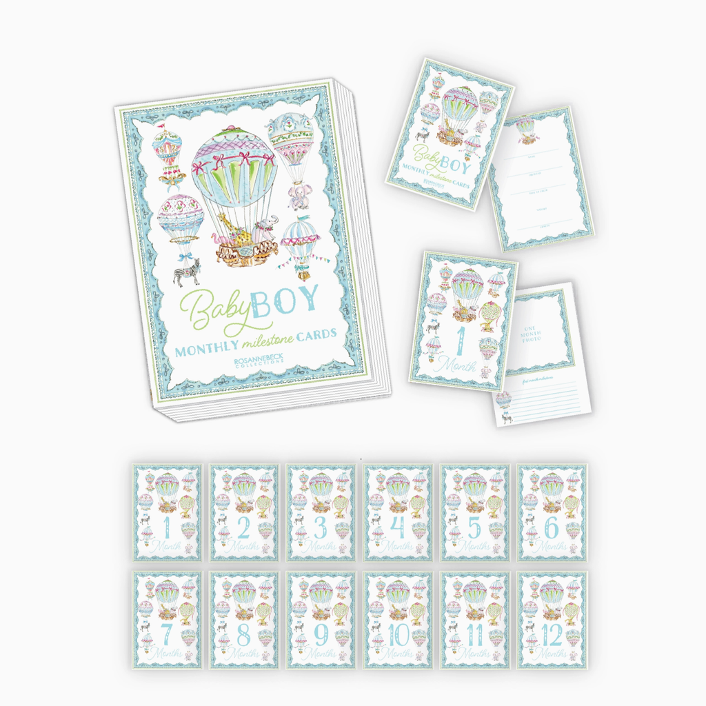 Hot Air Balloon & Animals Milestone Cards