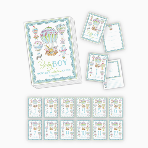 Hot Air Balloon & Animals Milestone Cards