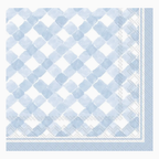 Light Blue Gingham Cocktail Napkins