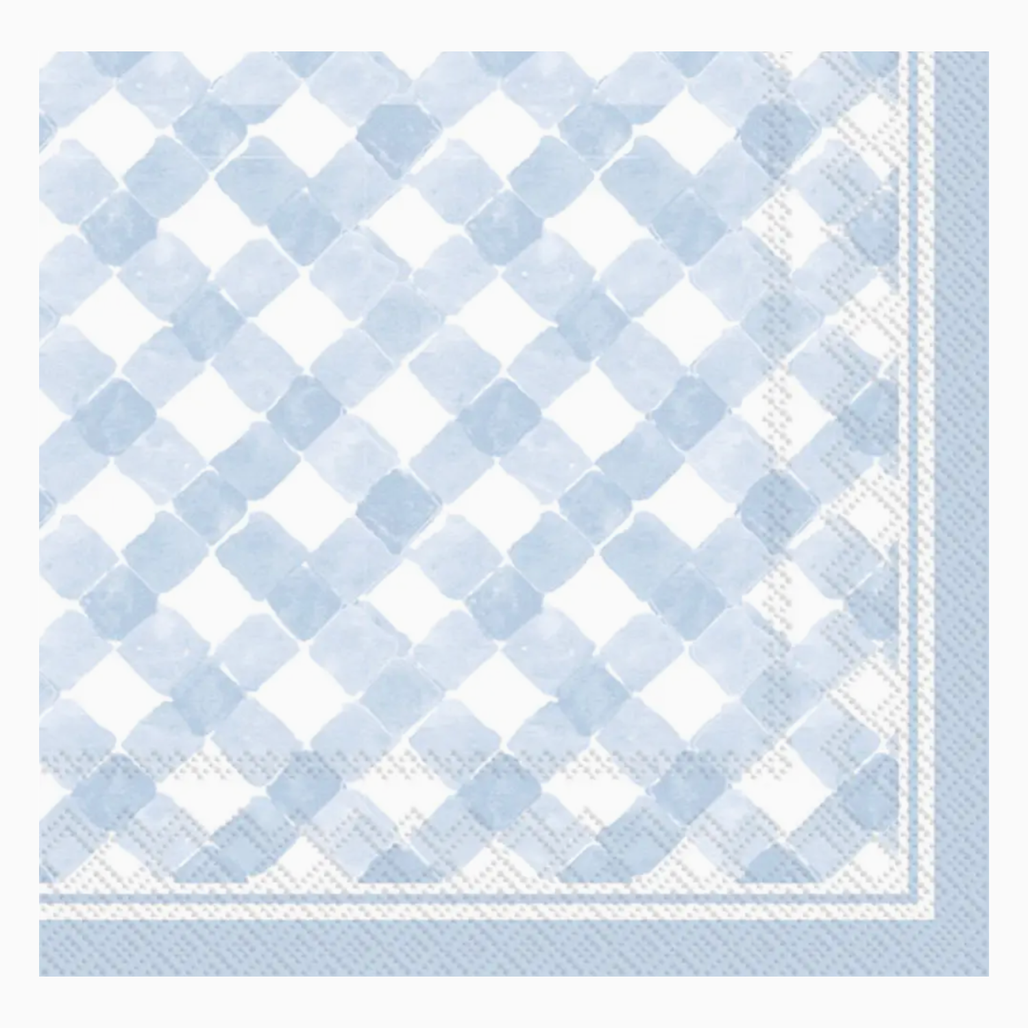 Light Blue Gingham Cocktail Napkins