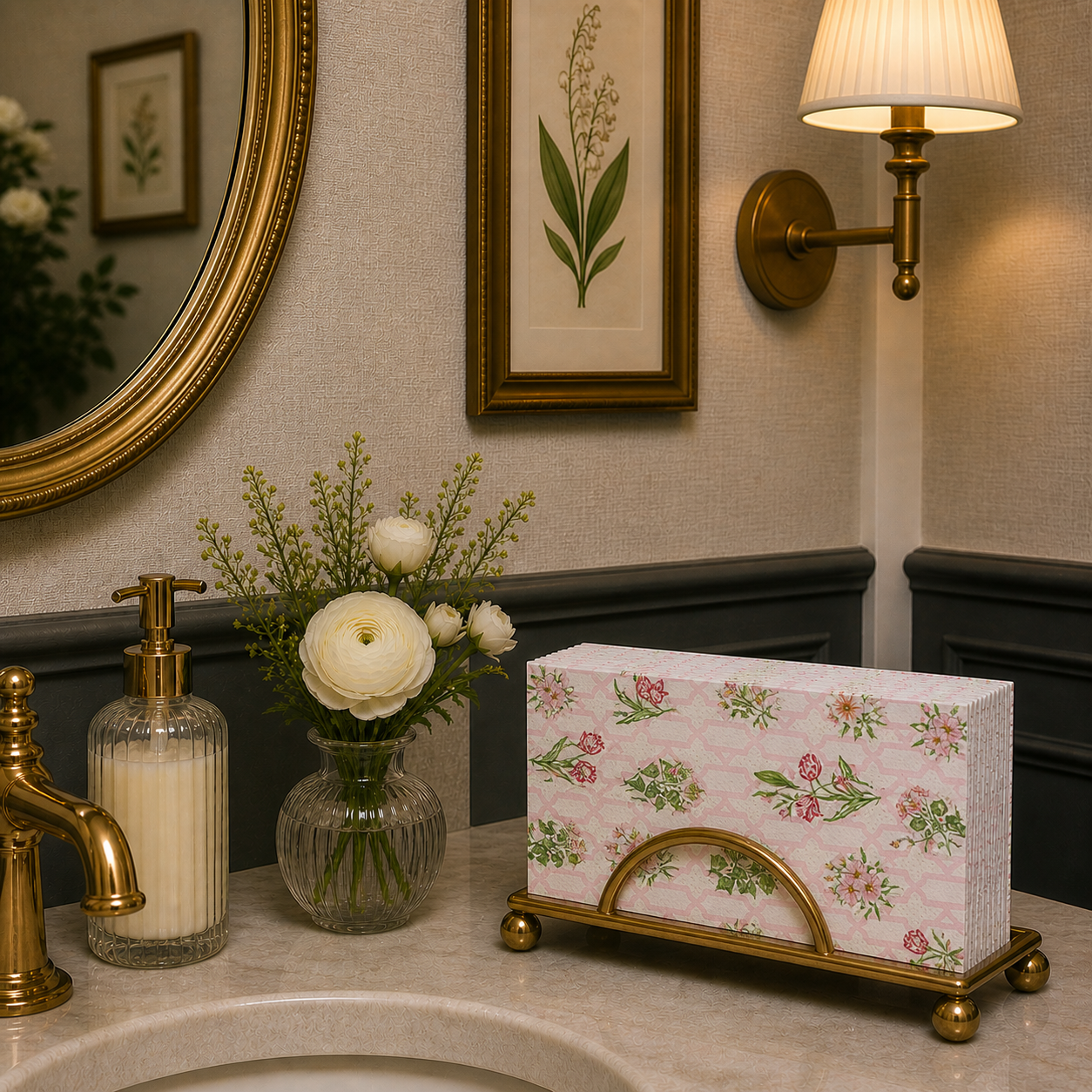 Pink Trellis Paper Guest Towels