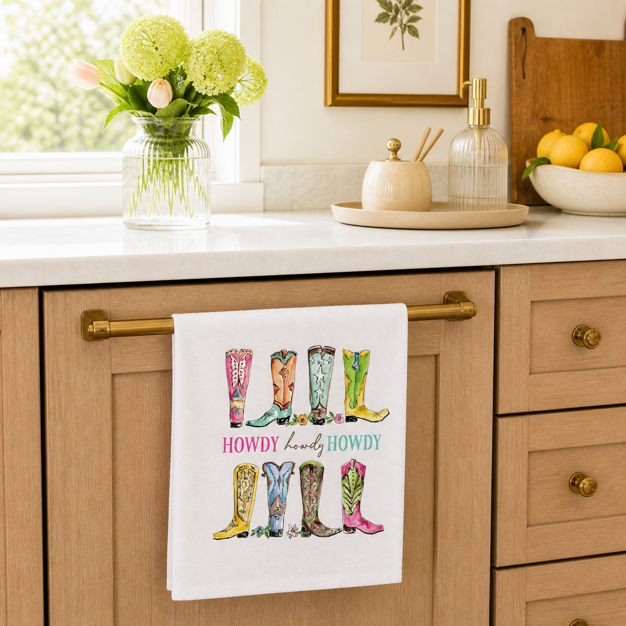 Howdy Western Boots Kitchen Towel