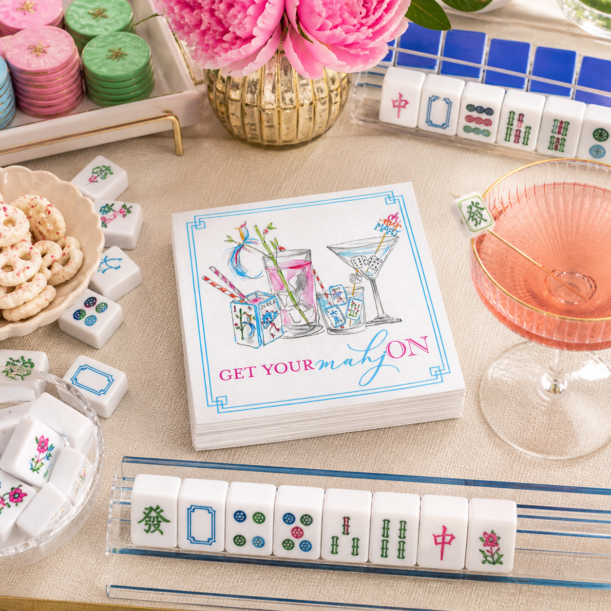 Get Your Mahj-on Cocktail Napkins