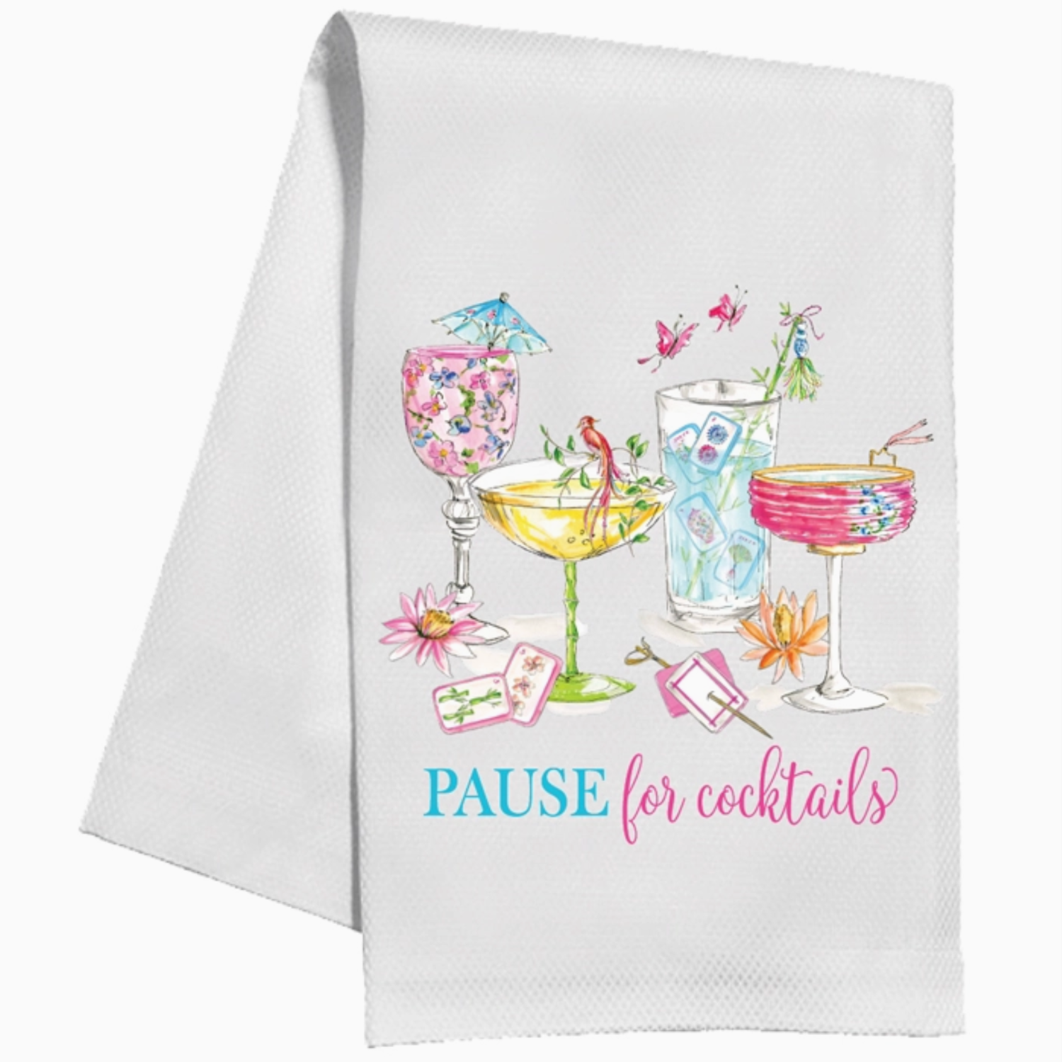 Pause For Cocktails Kitchen Towel