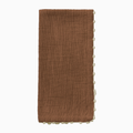 Knotted Edge Cotton Napkin | Raw Umber with Cream Trim