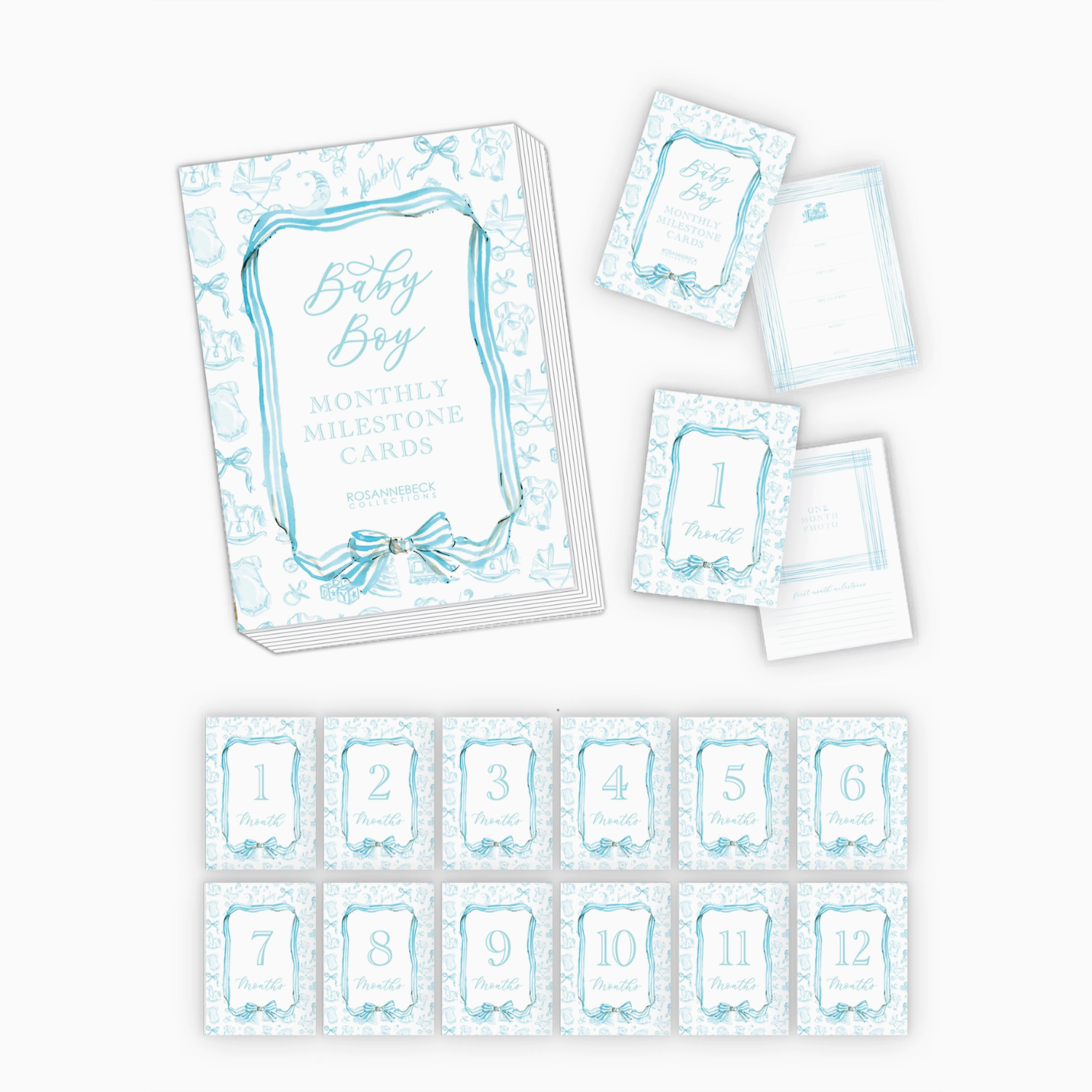 Hand Painted Toille Milestone Cards