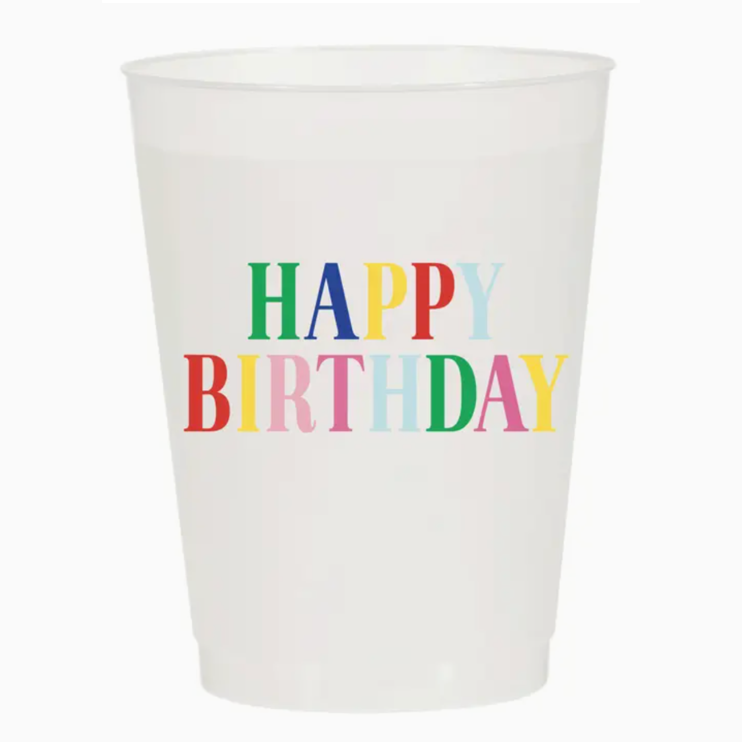 Happy Birthday Multicolor Frost Flex Cups