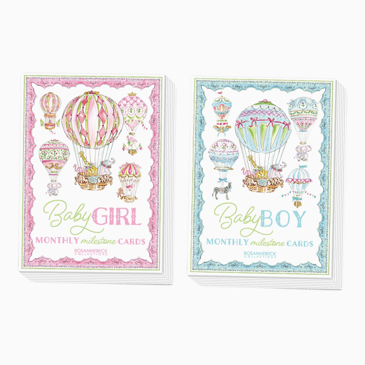 Hot Air Balloon & Animals Milestone Cards