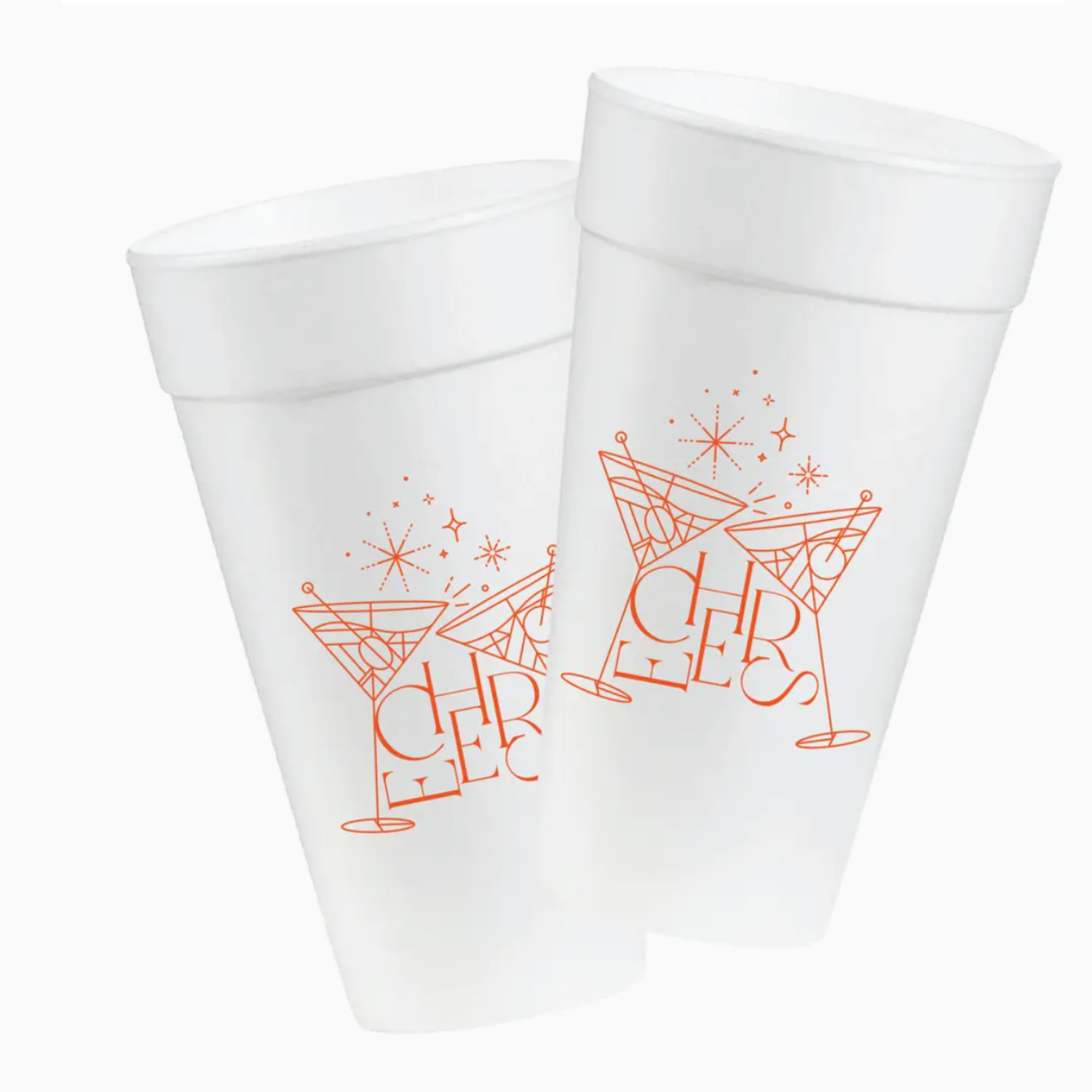 Martini Cheers Styrofoam Cups