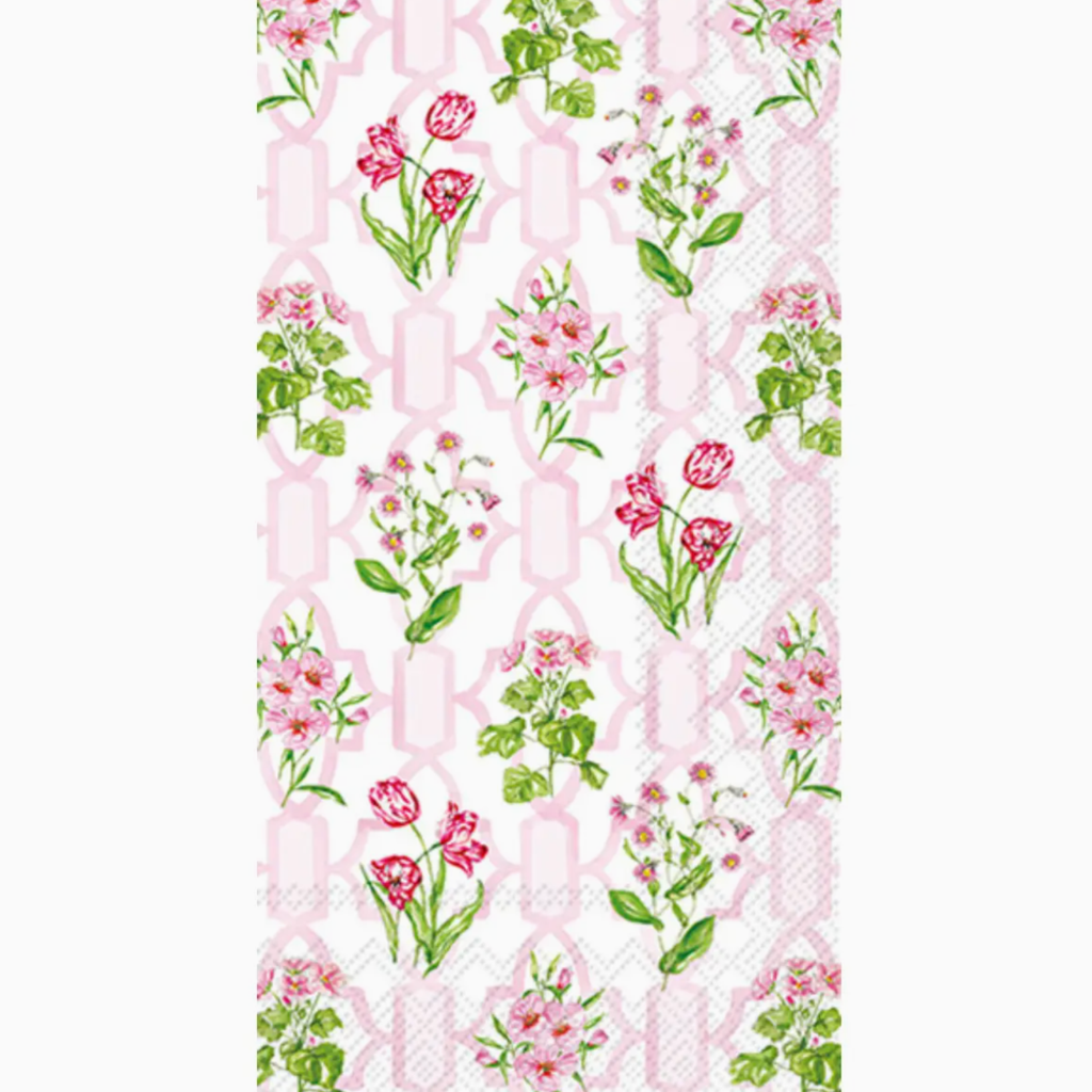 Pink Trellis Paper Guest Towels