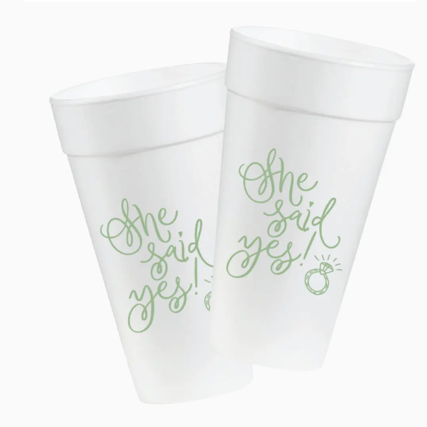She Said Yes Styrofoam Cups