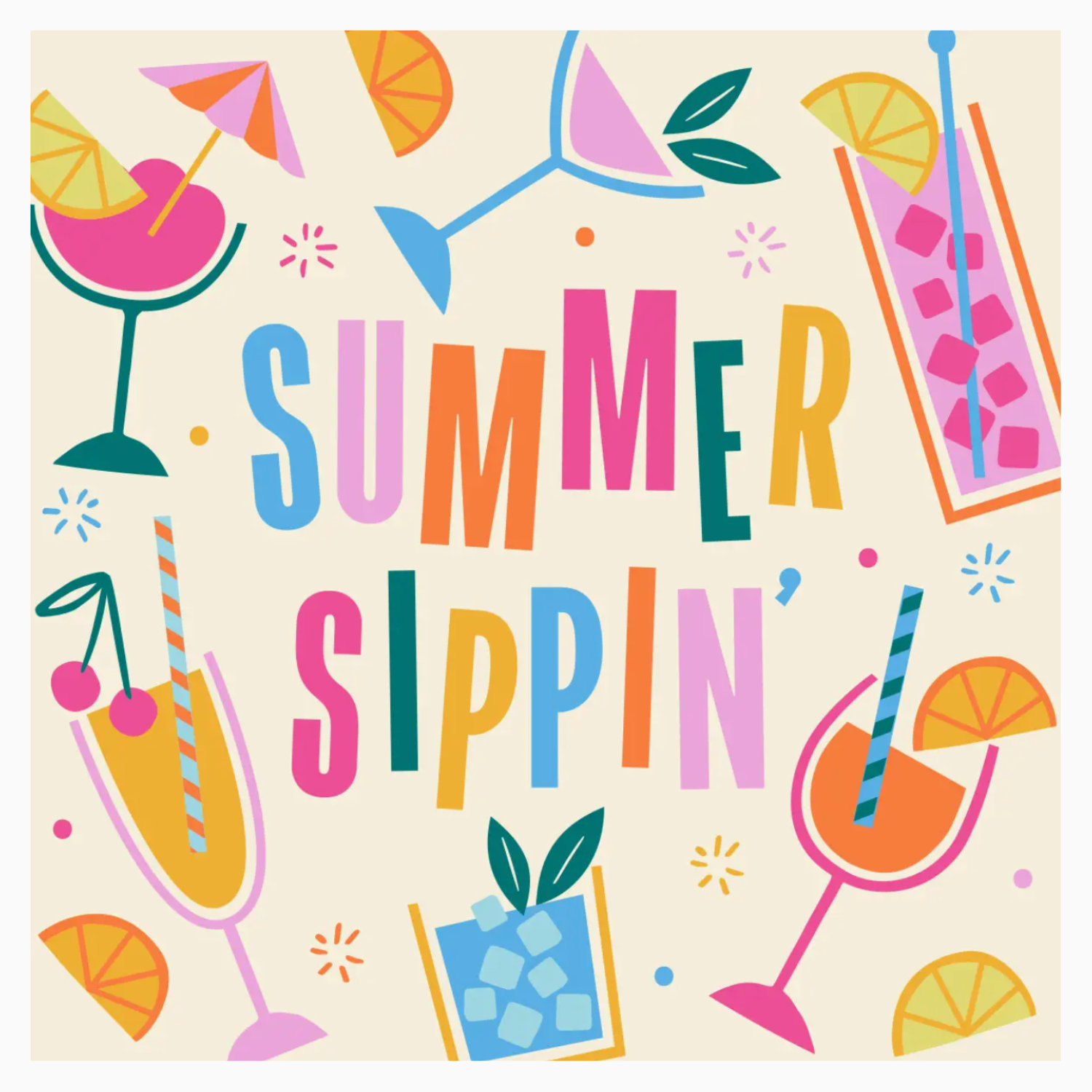 Summer Sippin' Cocktail Napkins
