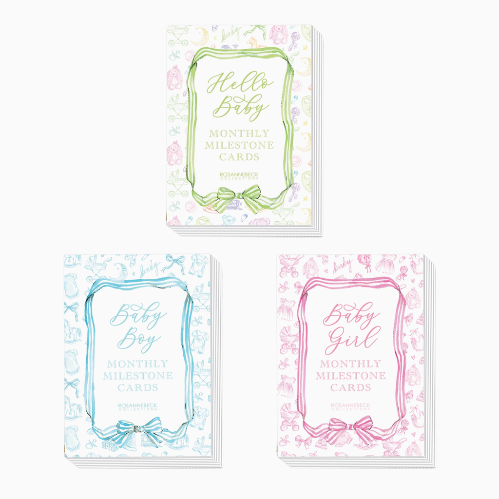 Hand Painted Toille Milestone Cards